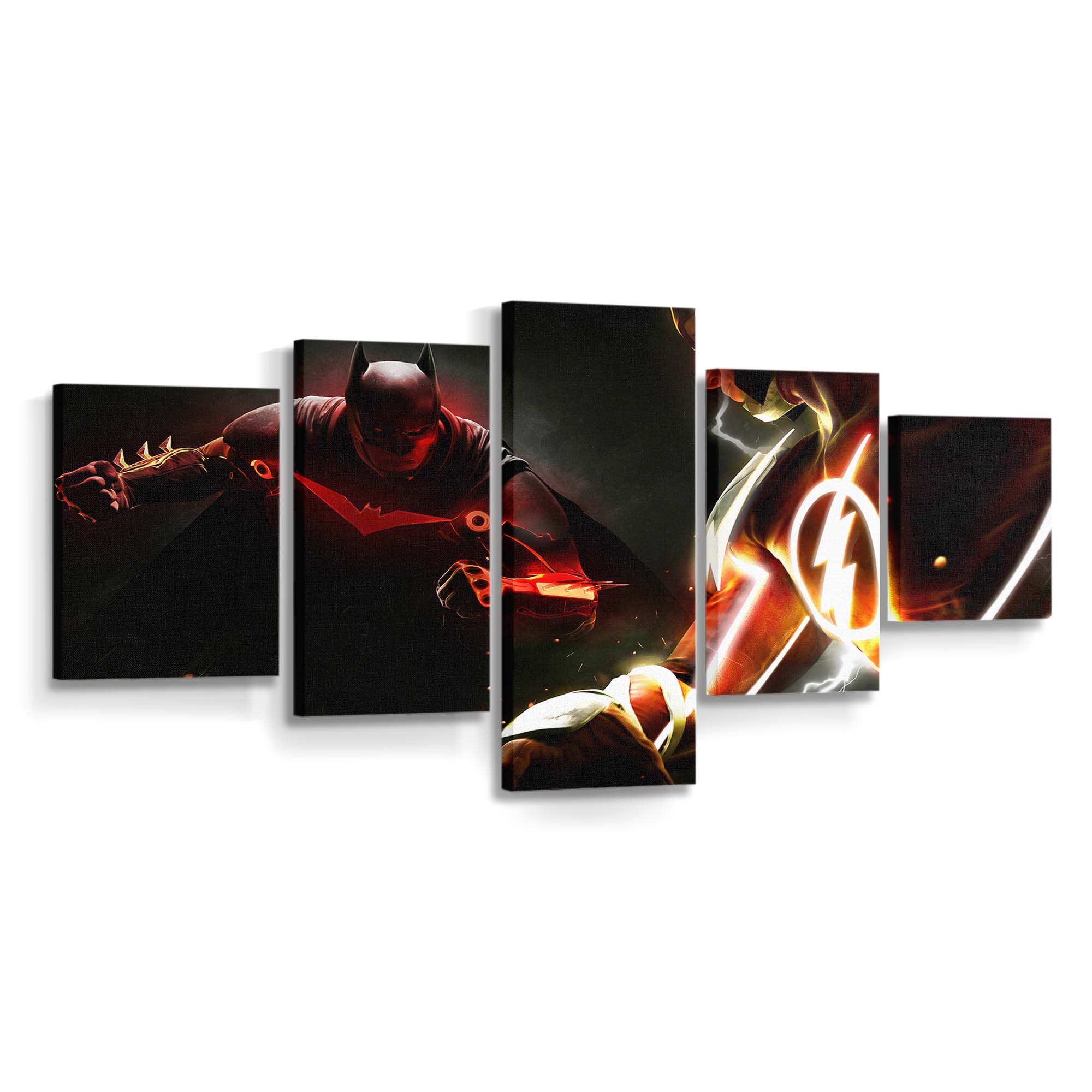 Injustice 2 Fanart Poster Batman Vs Flash Leinwandbild – DC Comics Wandbild für Fans