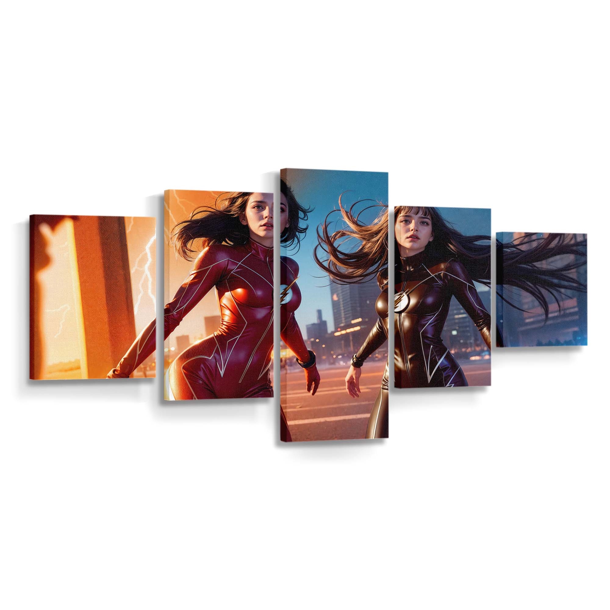 The Flash Girls Multiverse Leinwandbild – DC Comics Wandbild für Fans