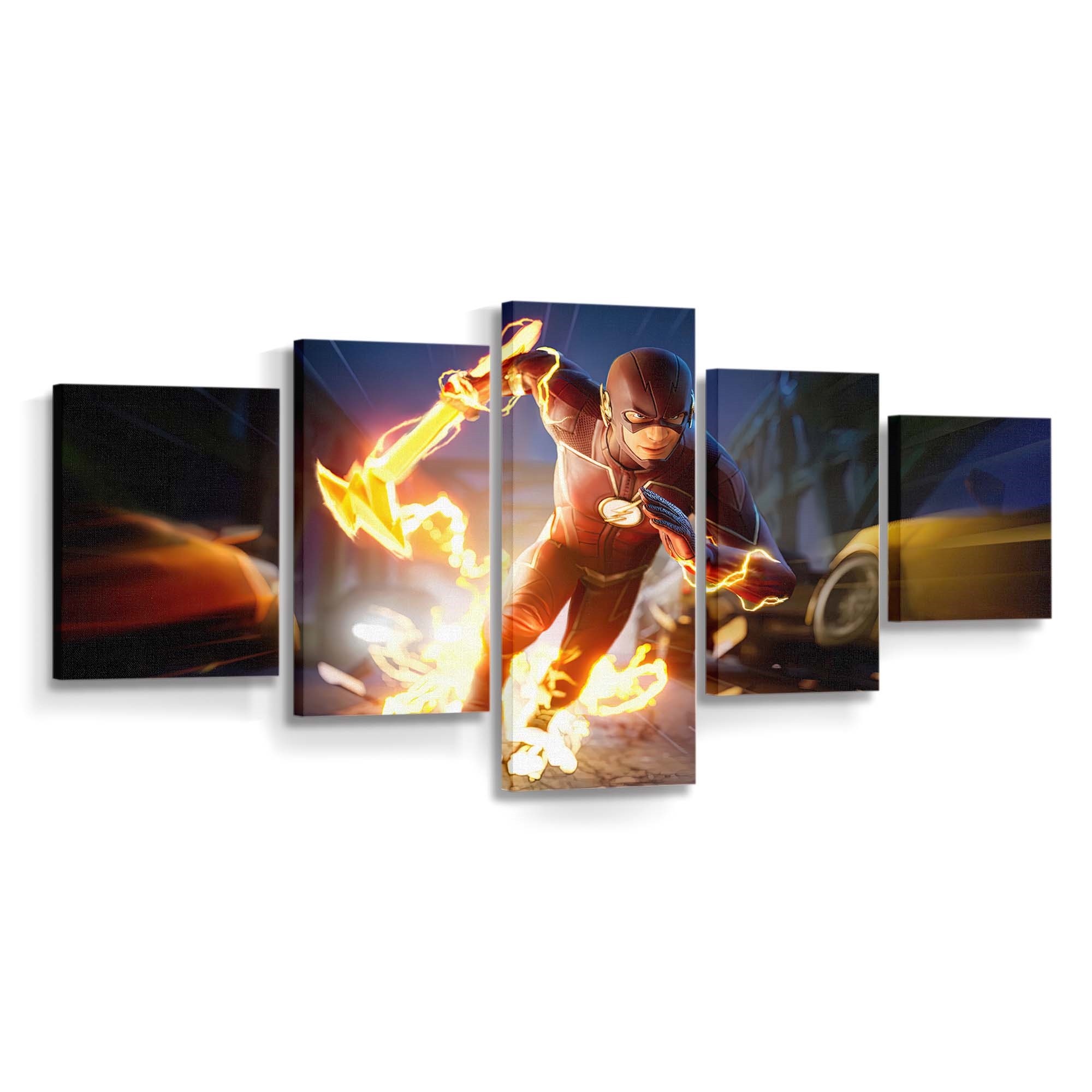 The Flash Running Lightning Speed Fortnite 2021 Leinwandbild – DC Comics Wandbild für Fans