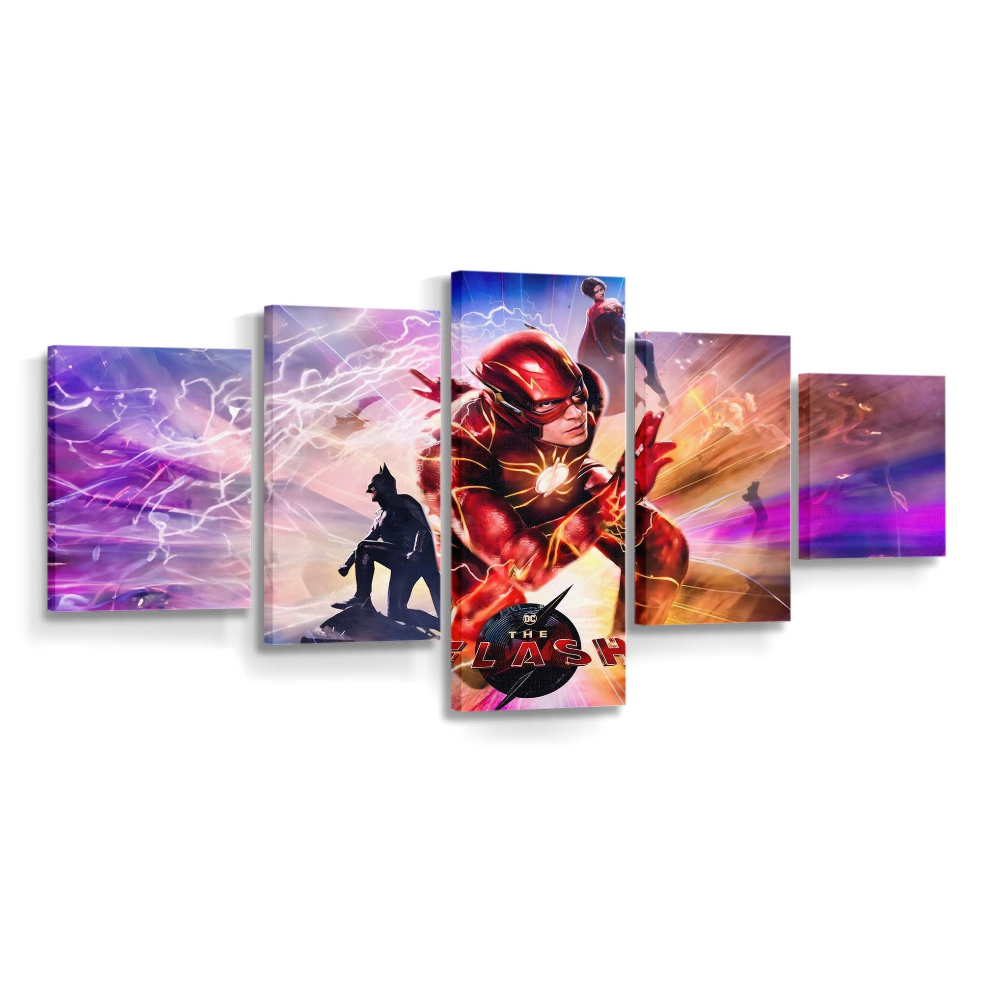 The Flash Supergirl And Batman Join Forces Leinwandbild – DC Comics Wandbild für Fans