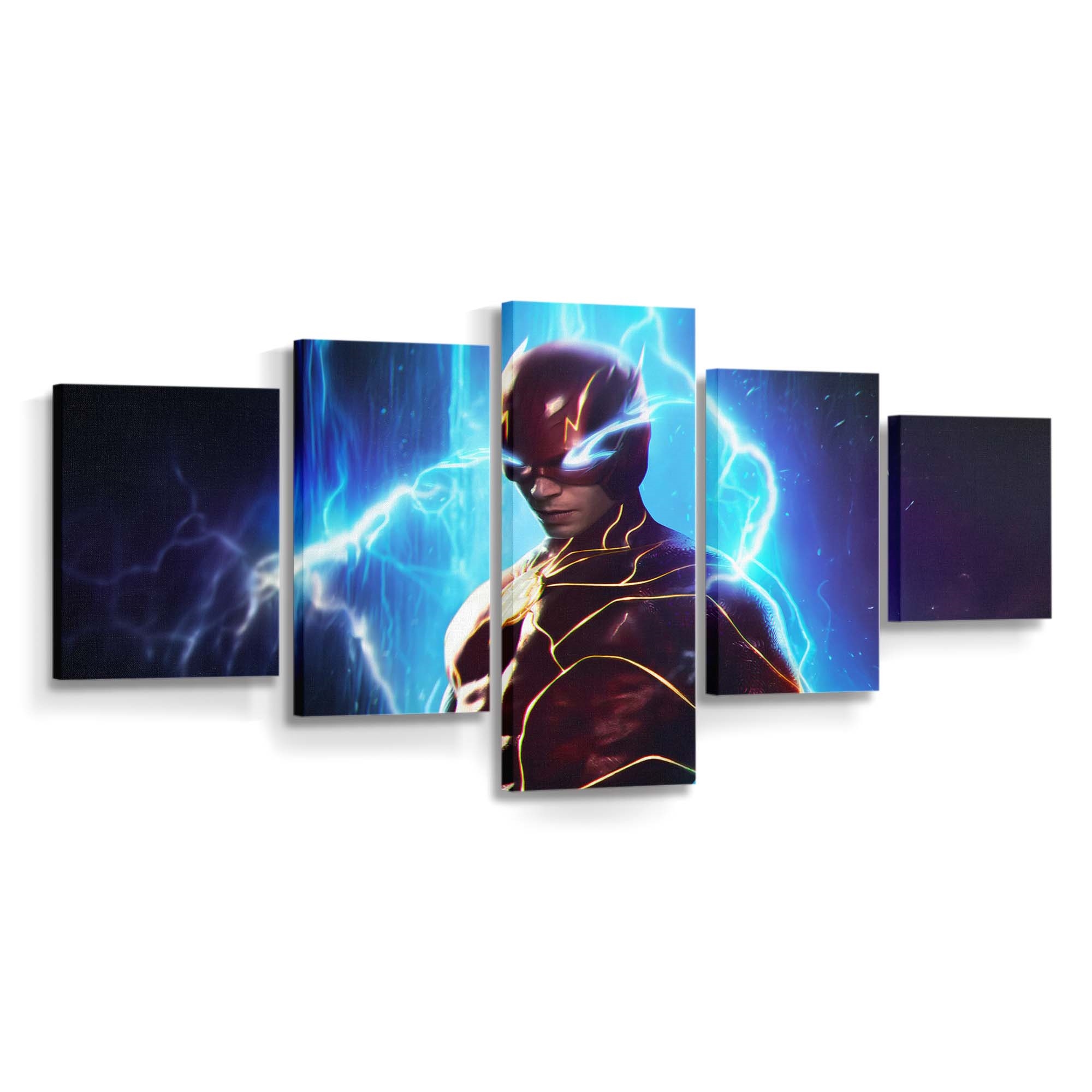 The Flash Unleashing The Power With Glowing Blue Eyes Leinwandbild – DC Comics Wandbild für Fans