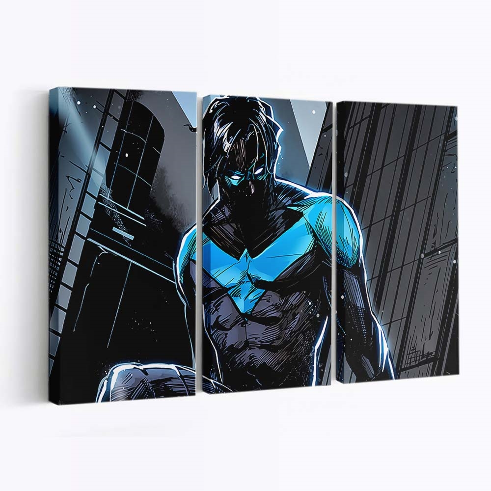 Nightwing Dick Grayson Fanart Leinwandbild – Held aus Gotham