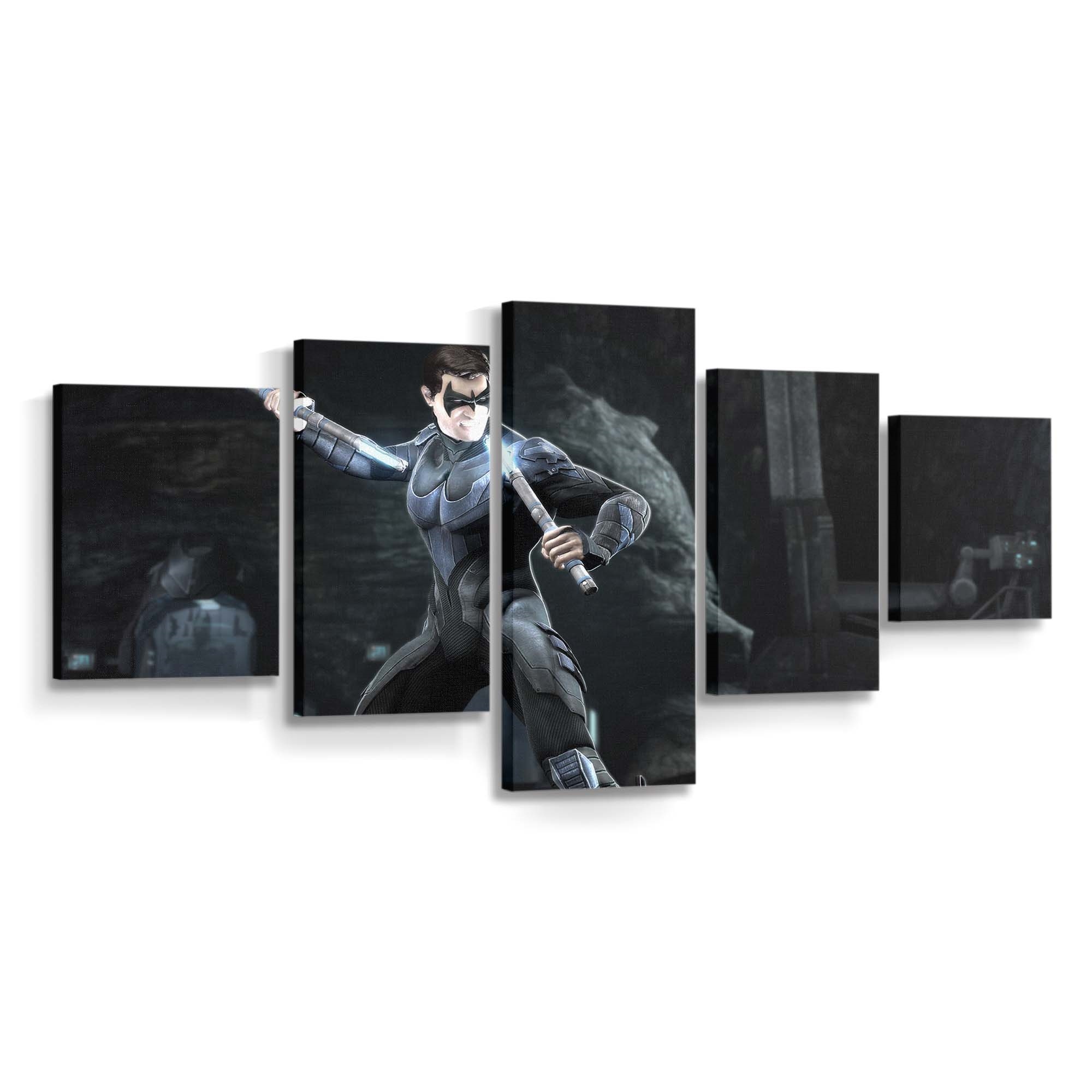 Nightwing – mit Akrobatik-Pose Leinwandbild – Held aus Gotham