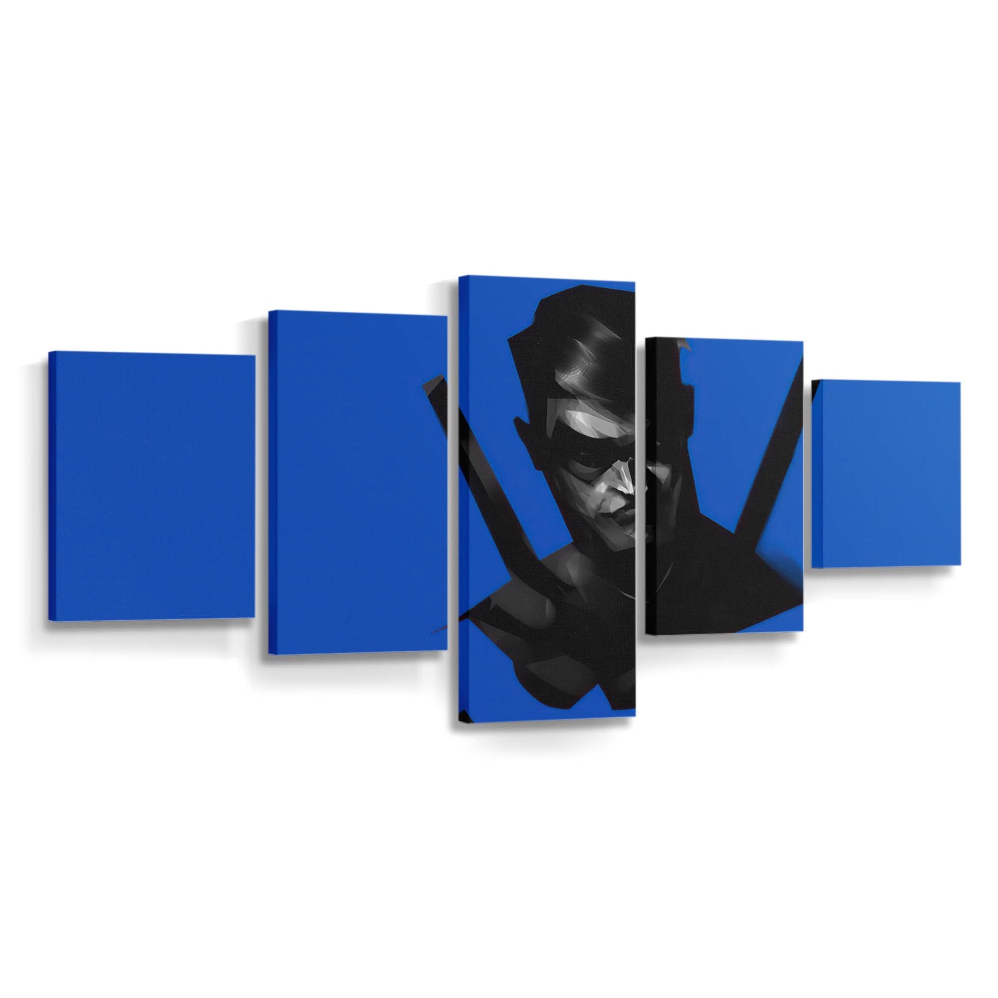 Nightwing Minimal Blue Leinwandbild – Held aus Gotham