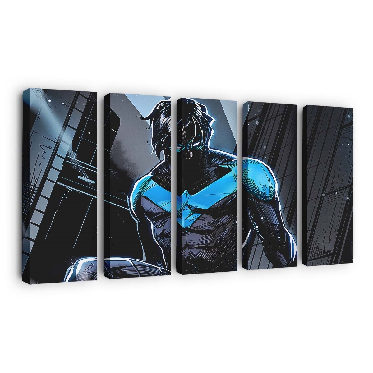 Nightwing Dick Grayson Fanart Leinwandbild – Held aus Gotham