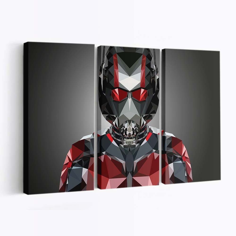 Ant Man Polygonal Portrait Illustration Leinwandbild – Marvel Wandbild & Wanddeko