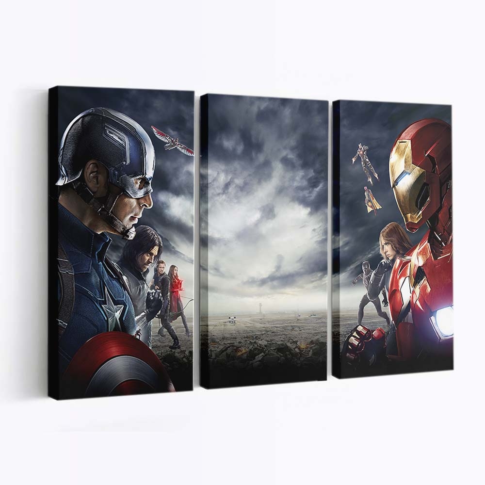 Captain America Civil War Helden Leinwandbild – Marvel Wandbild & Wanddeko