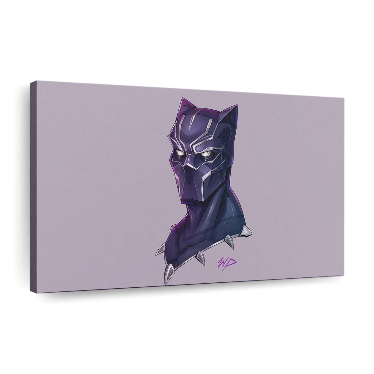 Black Panther Headshot Minimalismus Leinwandbild - Marvel Wandbild