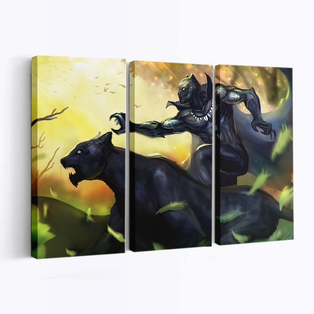 Black Panther Kunst Leinwandbild - Marvel Wandbild 8