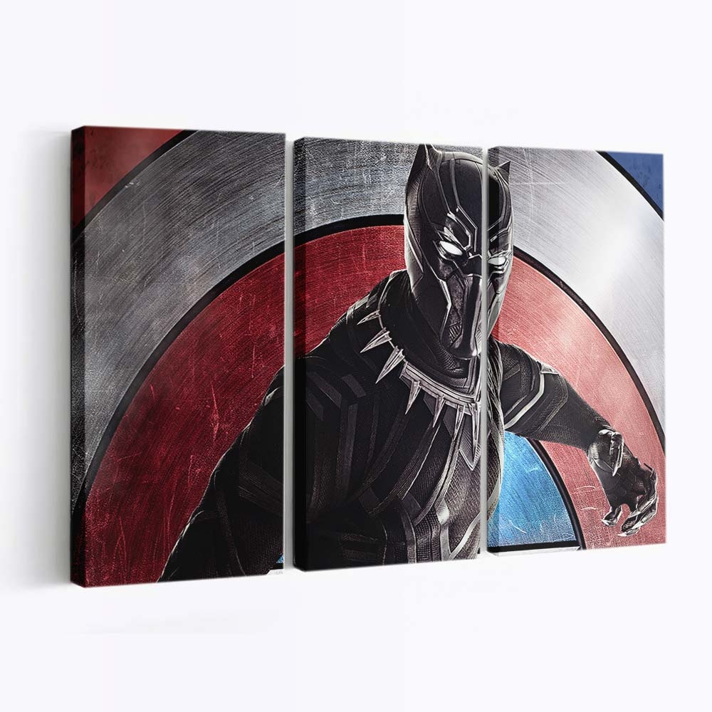 Black Panther Bürgerkrieg Leinwandbild - Marvel Wandbild