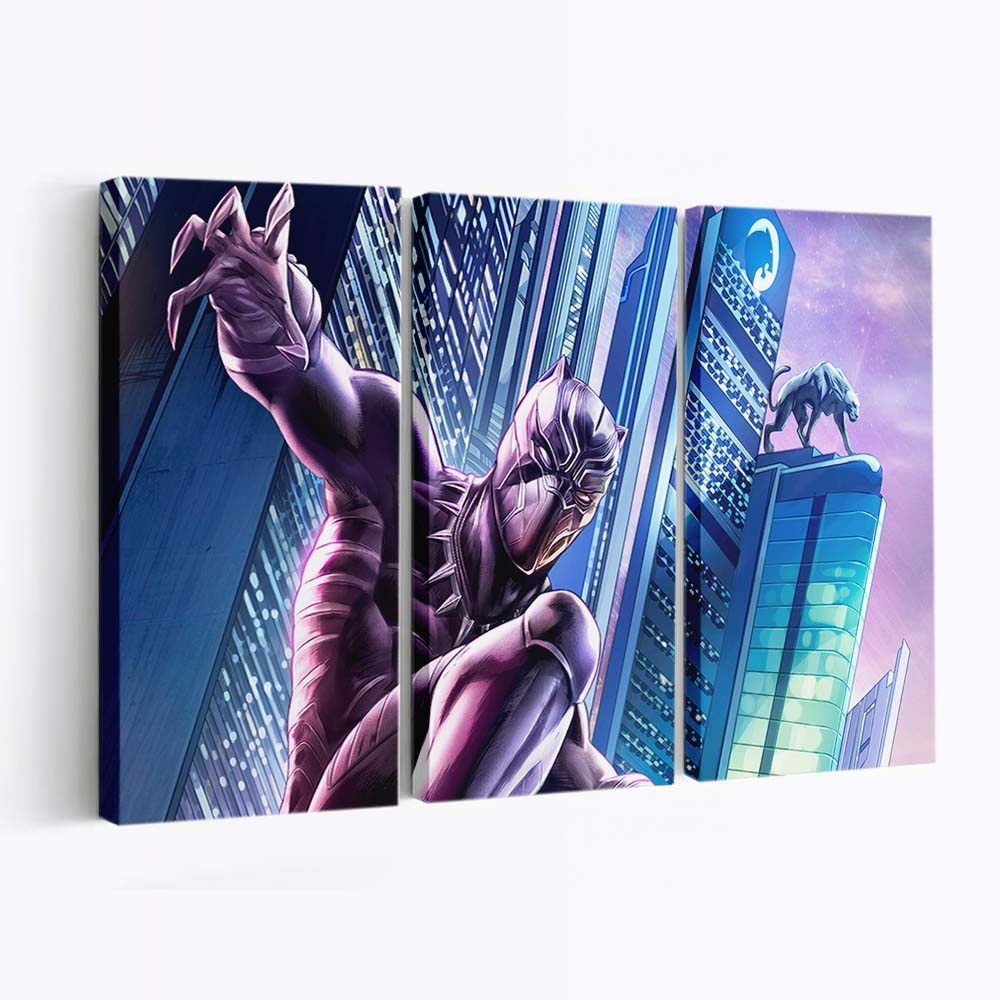 Black Panther Digitale Kunst Leinwandbild - Marvel Wandbild