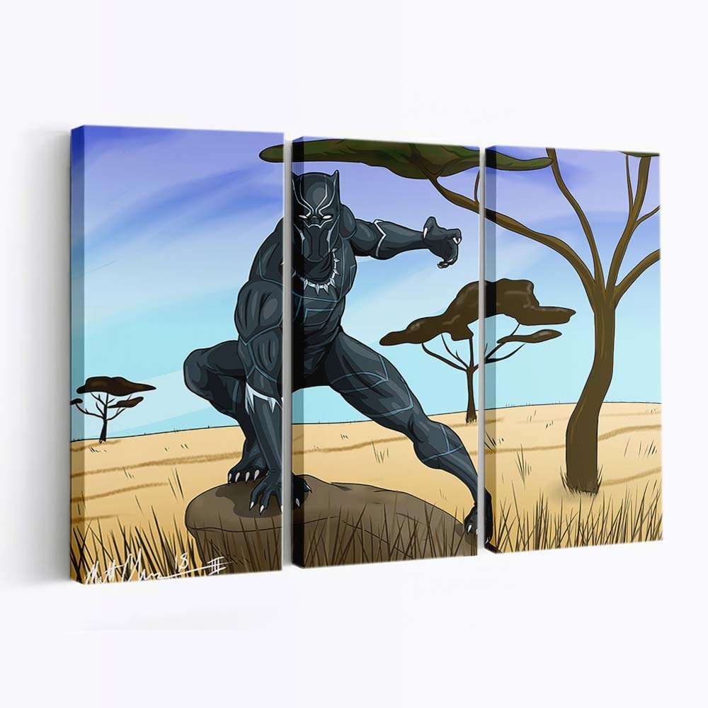 Black Panther Neue Kunstwerke Leinwandbild - Marvel Wandbild