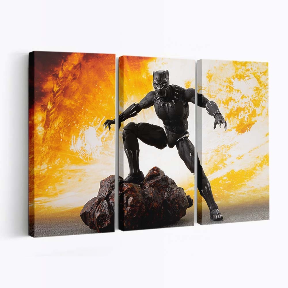 Black Panther Action Figur Leinwandbild - Marvel Wandbild