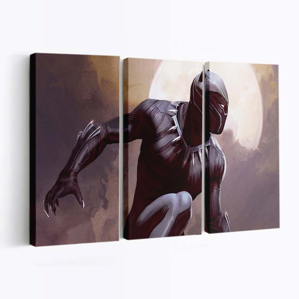 Black Panther Kartenkunst Leinwandbild - Marvel Wandbild