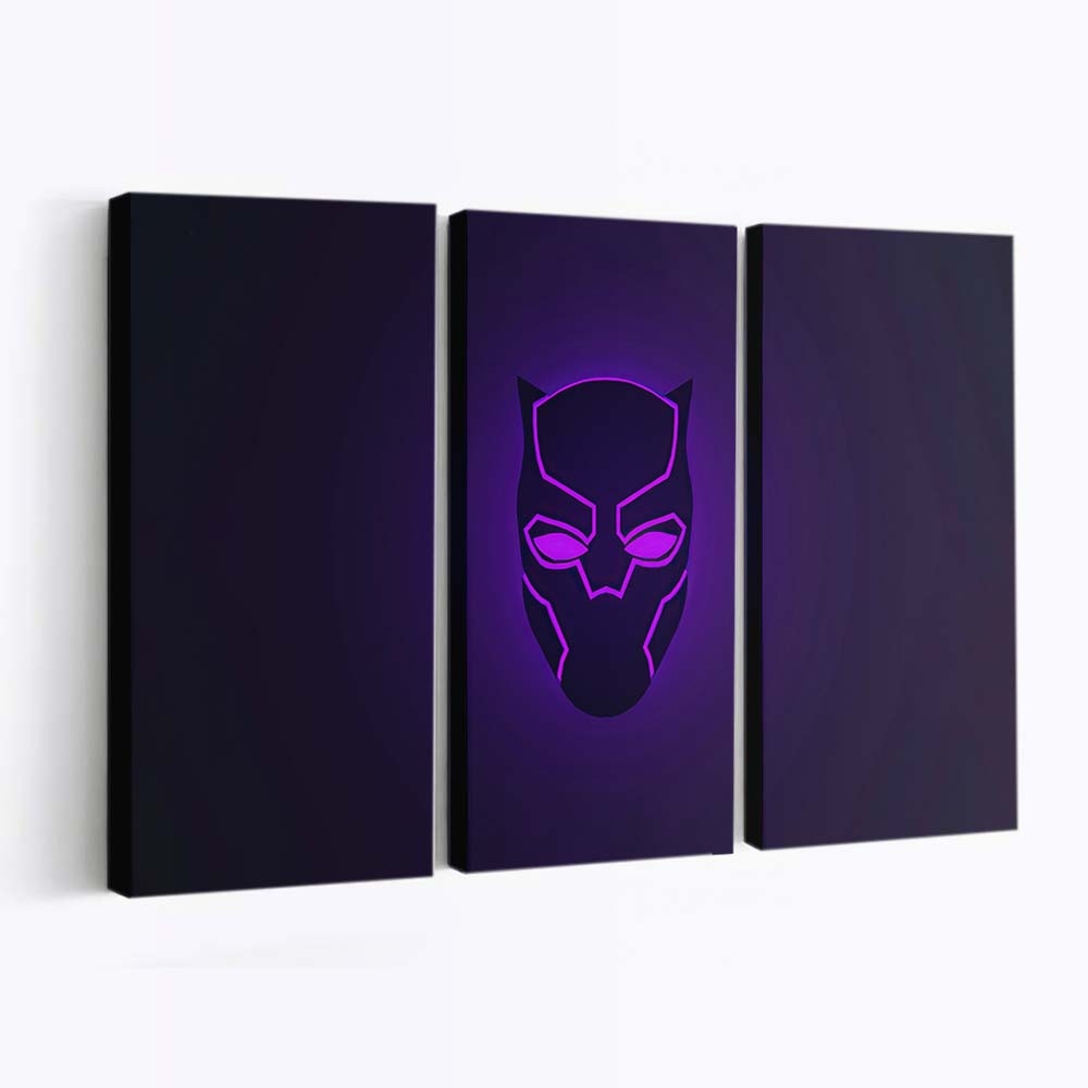 Black Panther Helm Illustration Leinwandbild - Marvel Wandbild