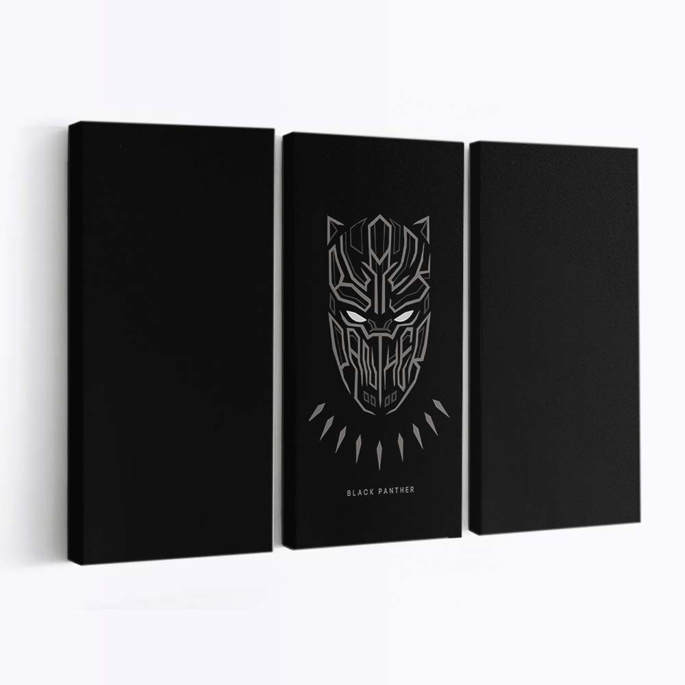 Black Panther Superheld Minimal Leinwandbild - Marvel Wandbild