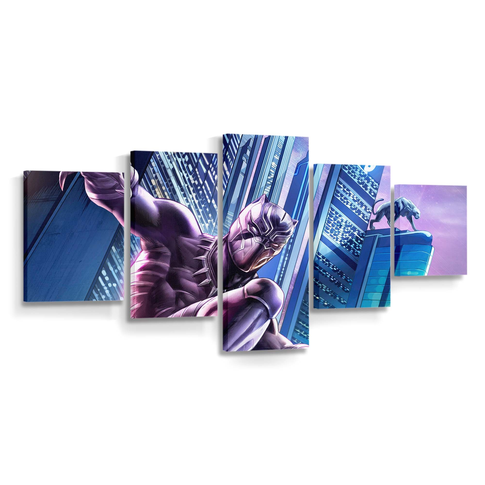 Black Panther Digitale Kunst Leinwandbild - Marvel Wandbild 