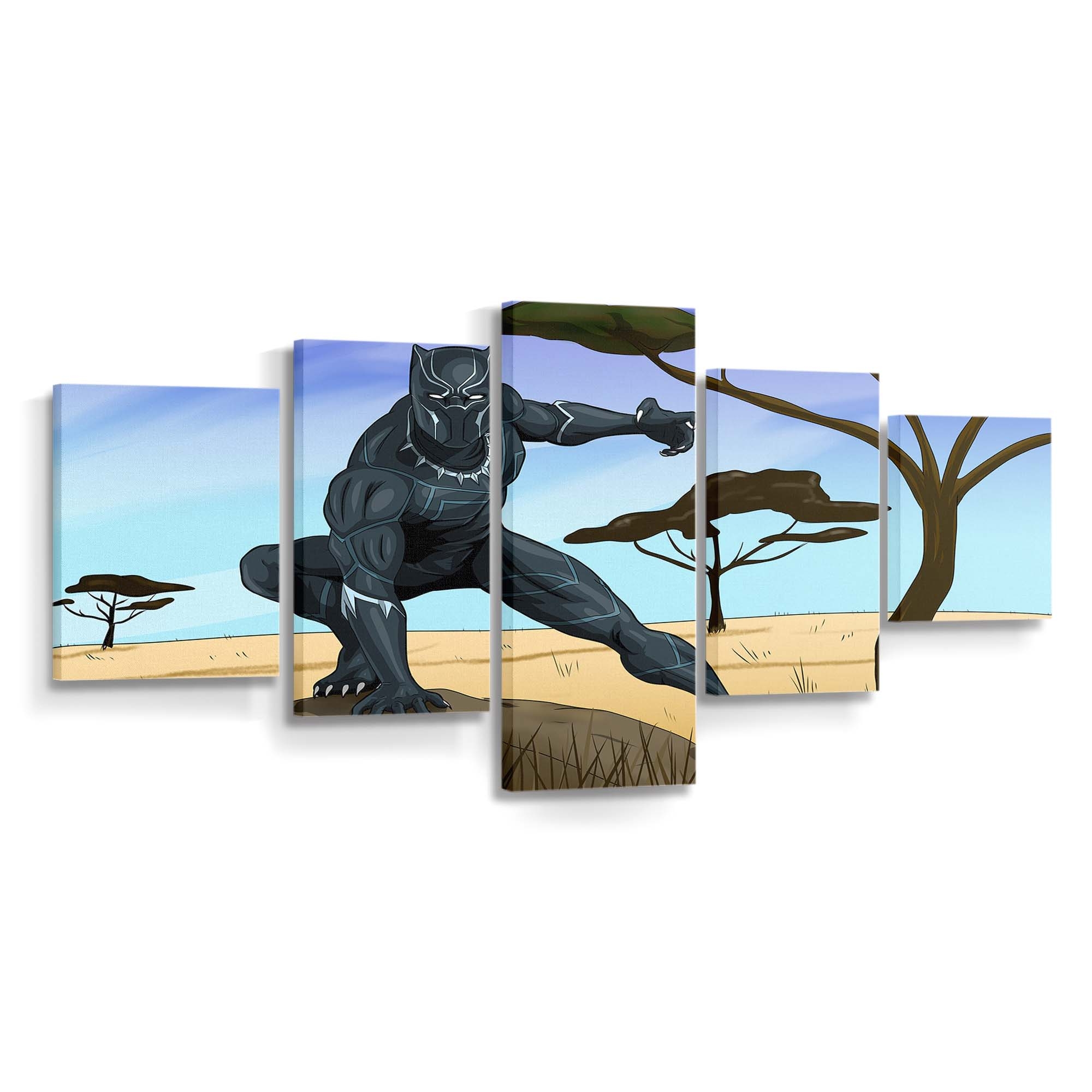 Black Panther Neue Kunstwerke Leinwandbild - Marvel Wandbild 