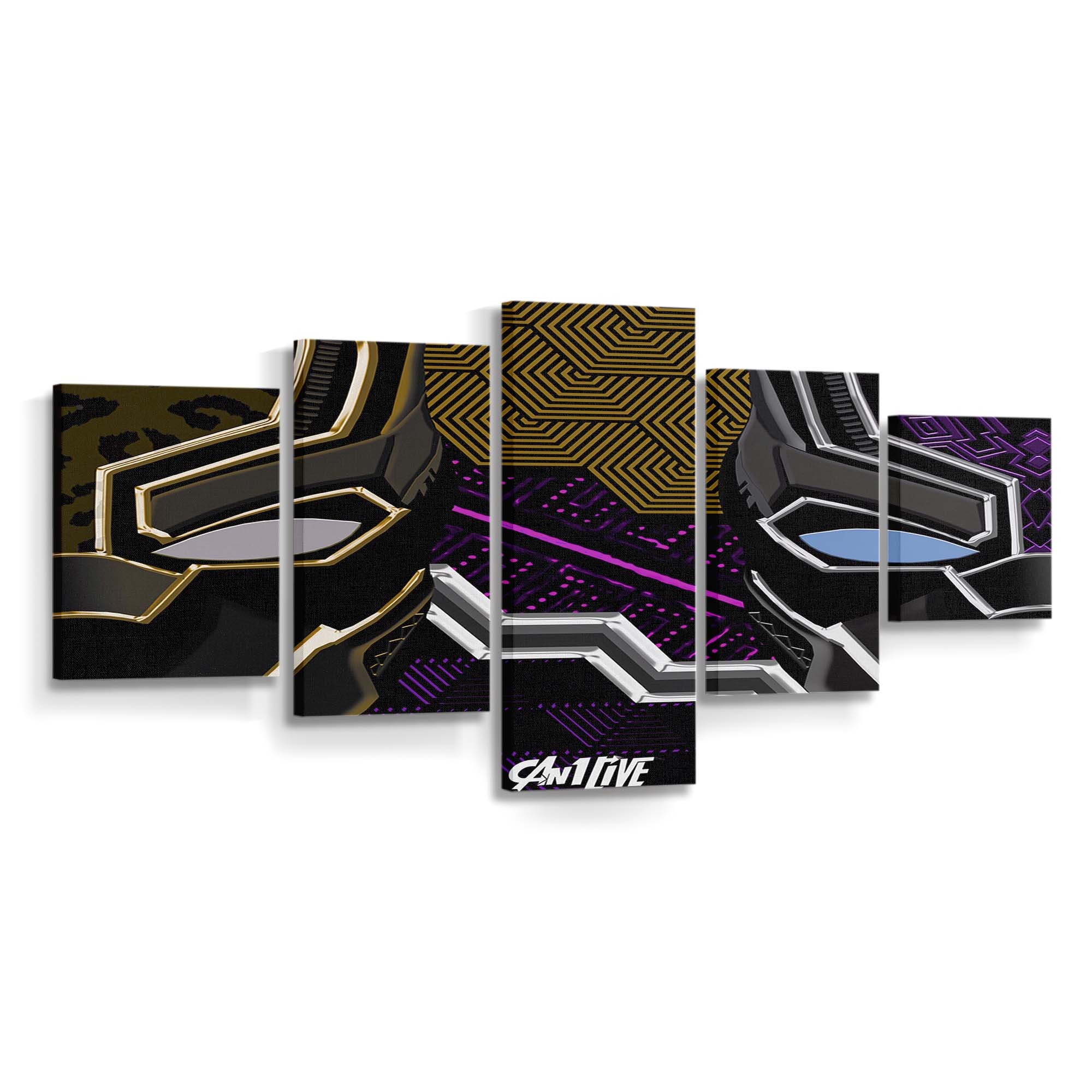 Black Panther und Erik Killmonger Kunstwerk Leinwandbild - Marvel Wandbild 