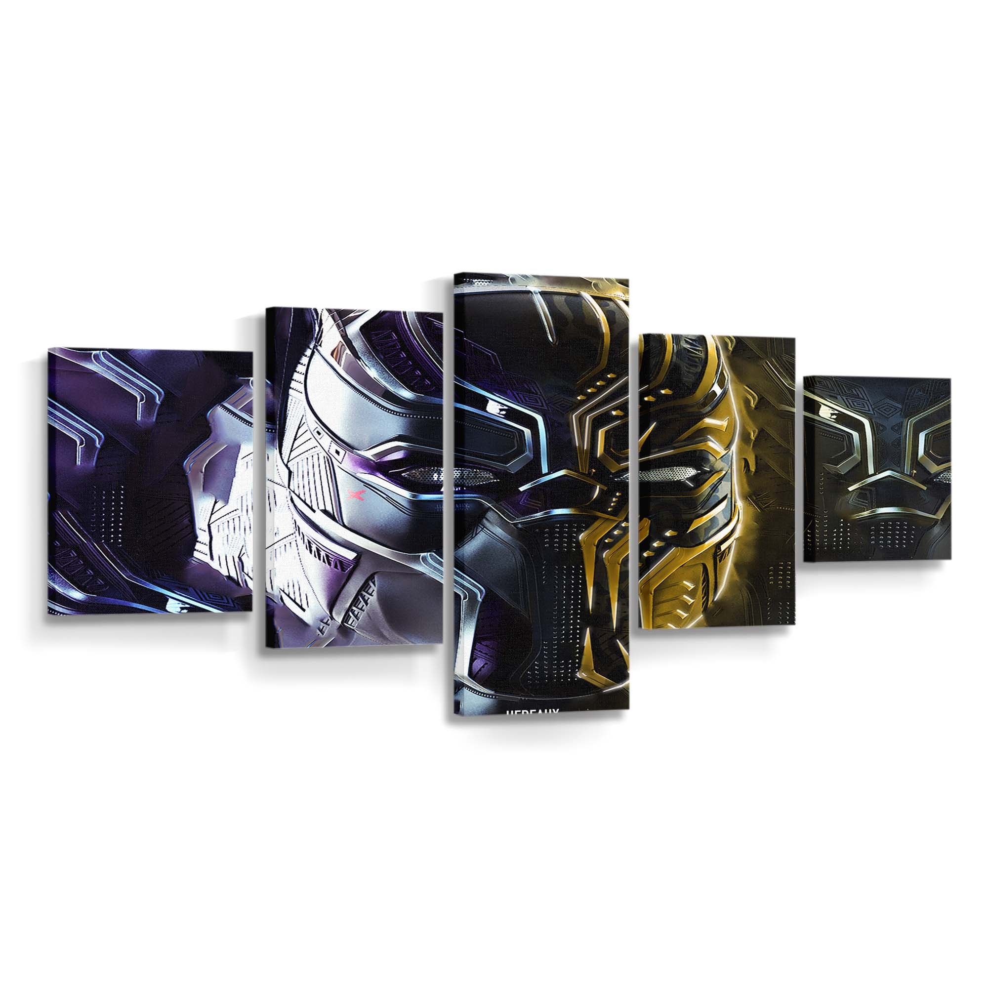 Black Panther und Erik Killmonger Behance Leinwandbild - Marvel Wandbild 