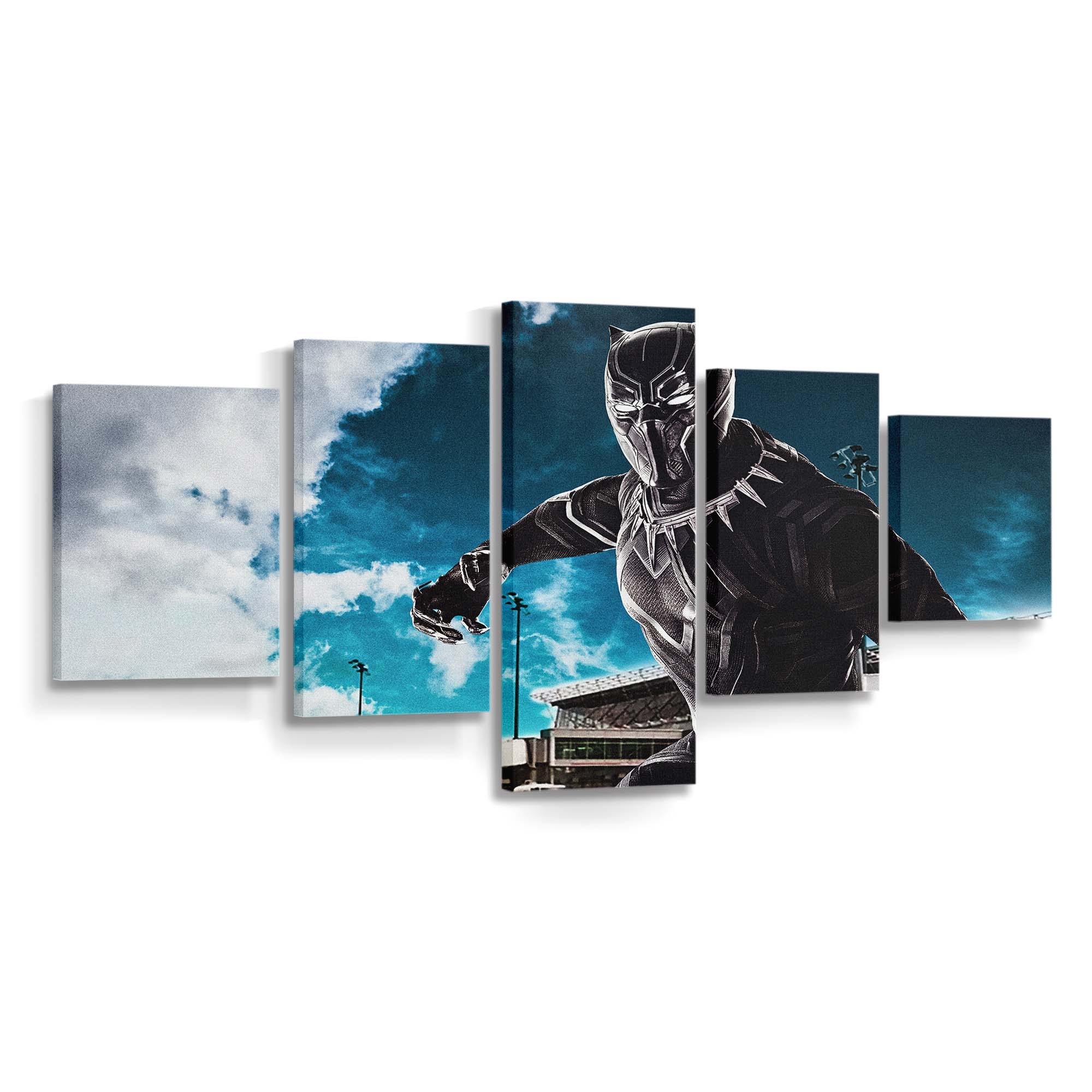 Black Panther Kapitän Amerika Bürgerkrieg Leinwandbild - Marvel Wandbild 