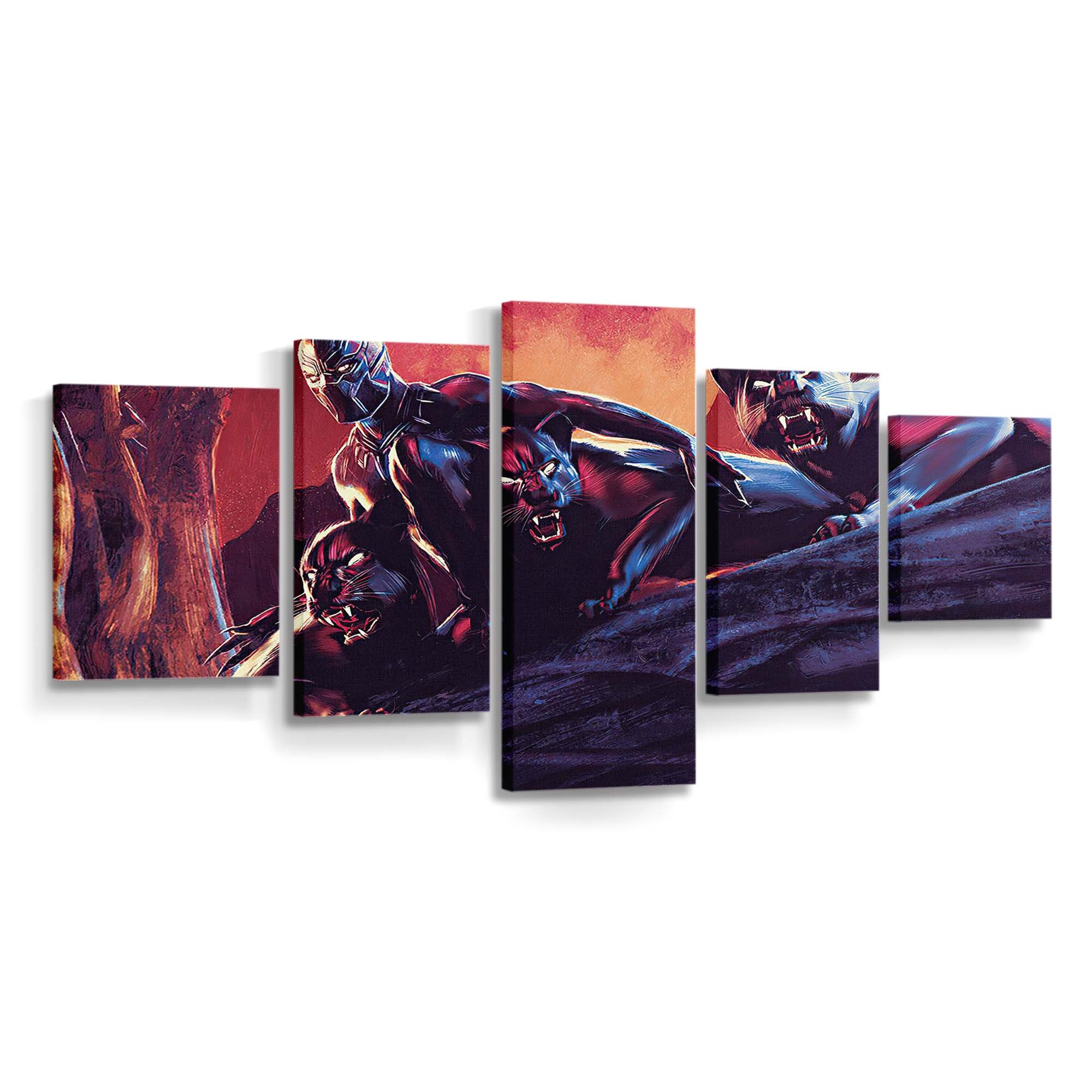 Black Panther Comic Leinwandbild - Marvel Wandbild 