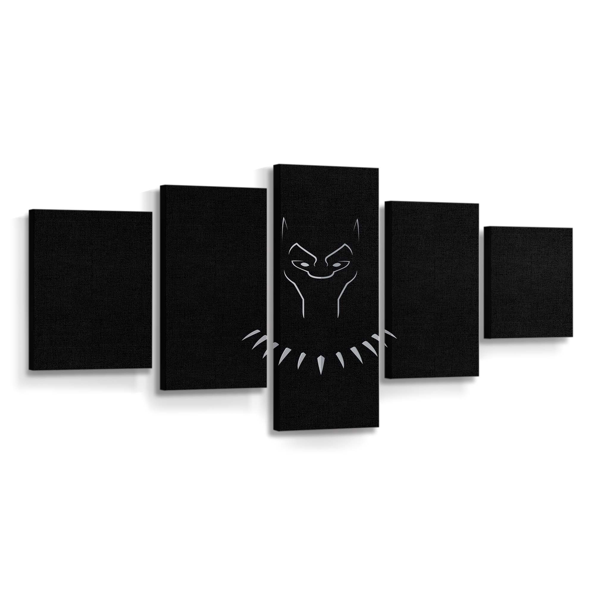 Black Panther Dunkelheit Minimal Leinwandbild - Marvel Wandbild 