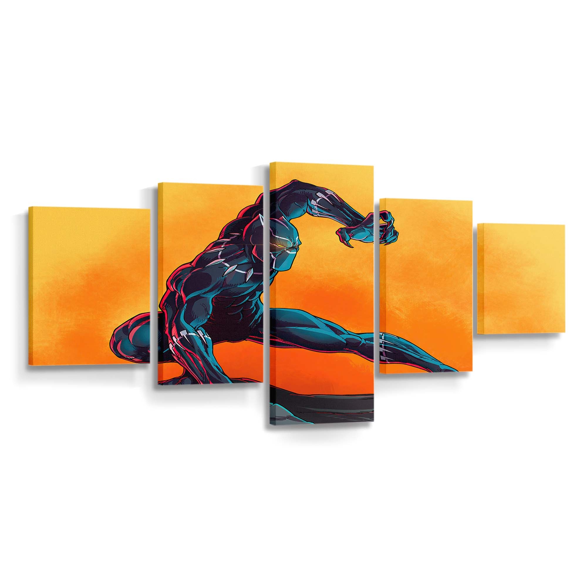 Black Panther Digital Paint Art Leinwandbild - Marvel Wandbild 