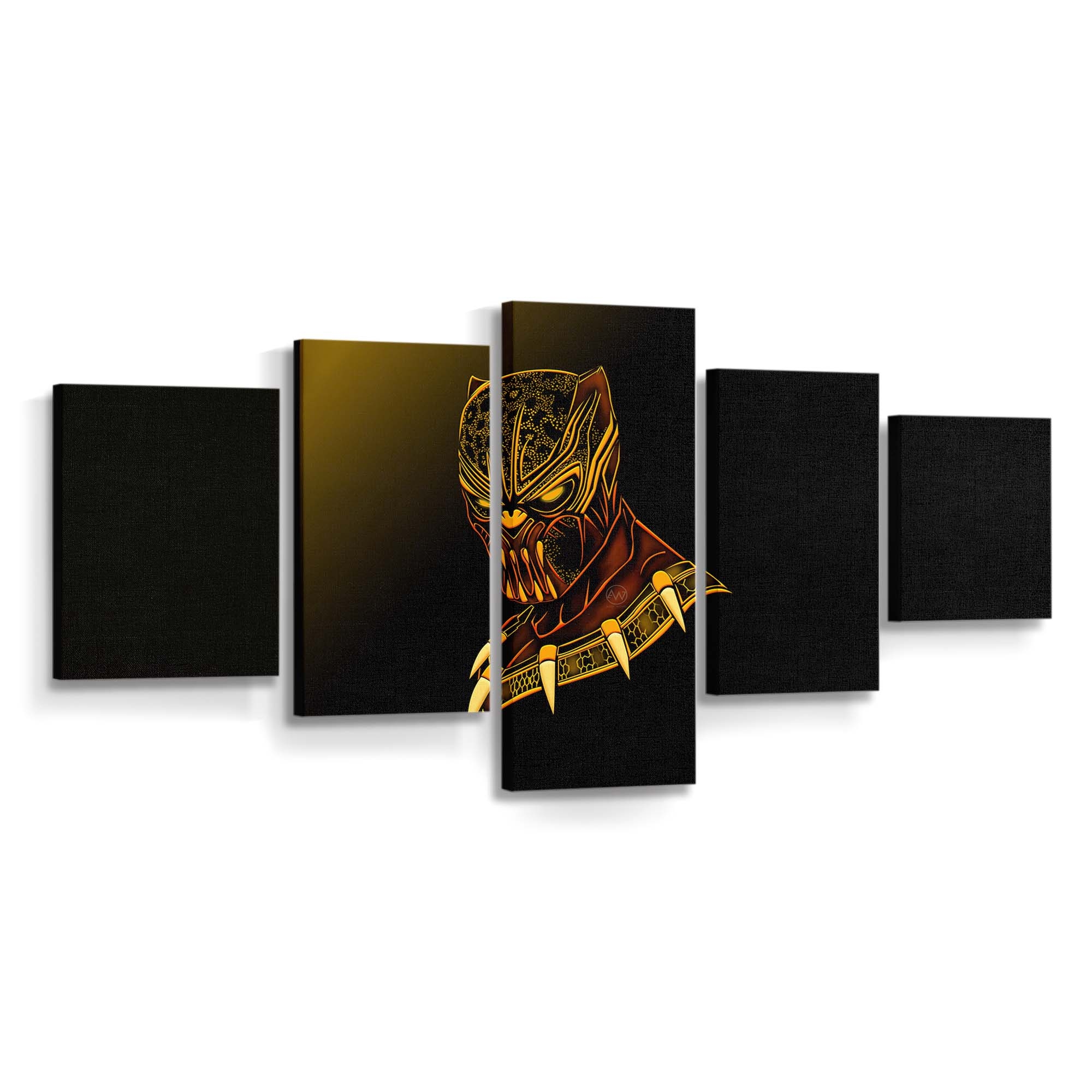 Black Panther Gold Minimalismus Leinwandbild - Marvel Wandbild 