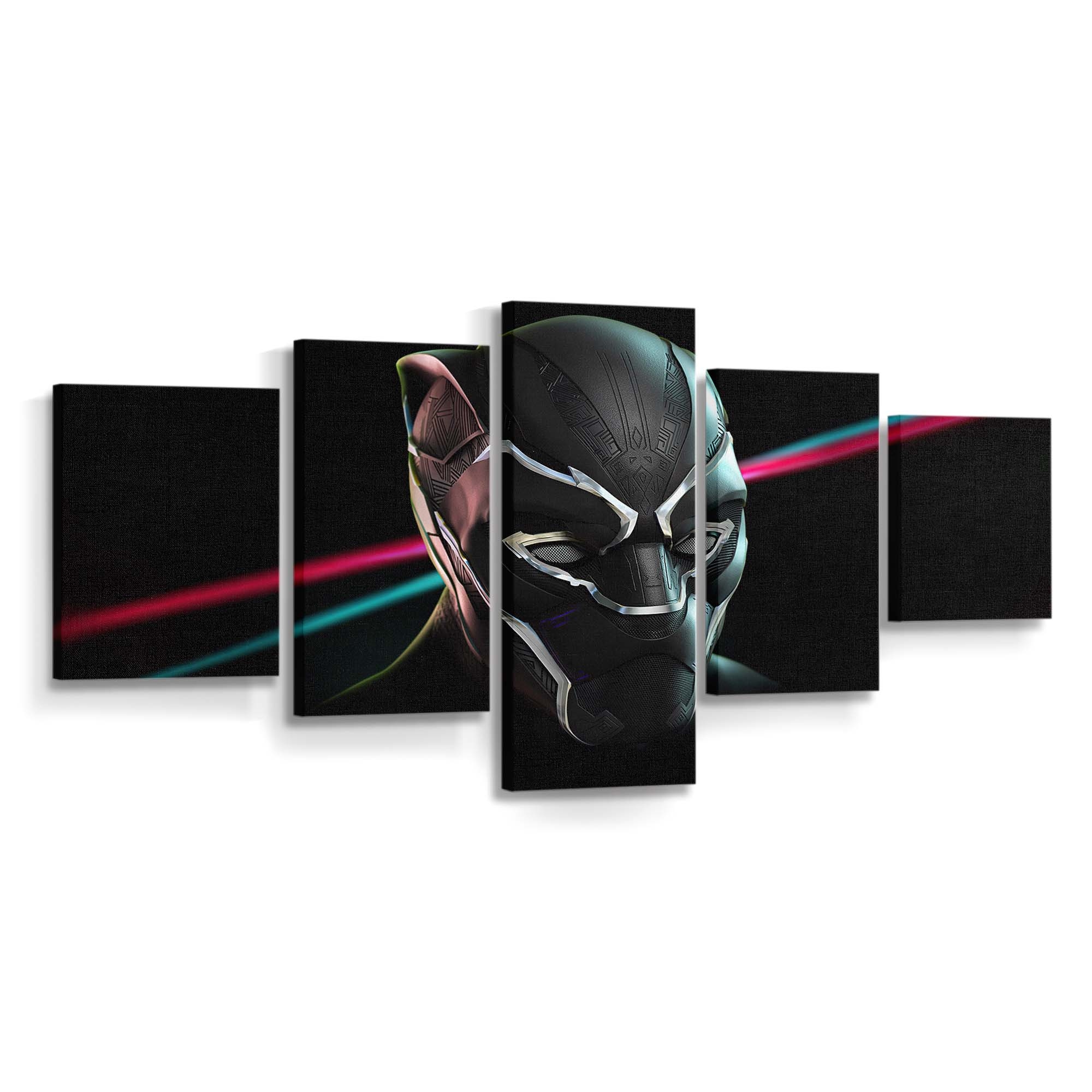 Black Panther Helm 3D Leinwandbild - Marvel Wandbild 