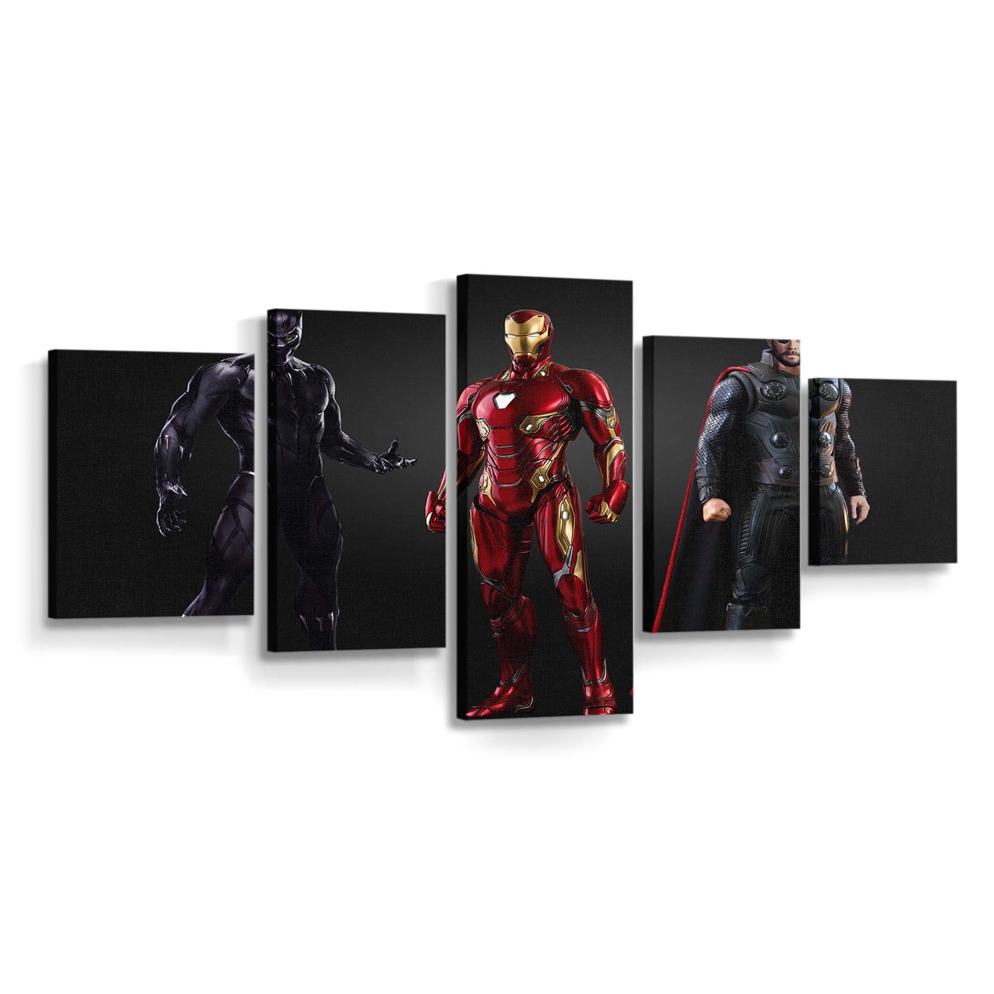 Black Panther Eisenmann Thor Leinwandbild - Marvel Wandbild 