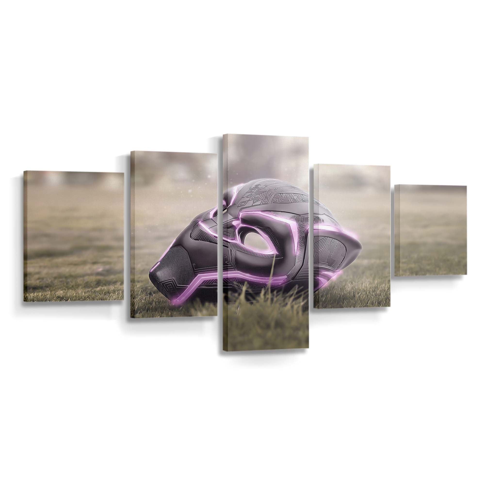 Black Panther Maske Leinwandbild - Marvel Wandbild 