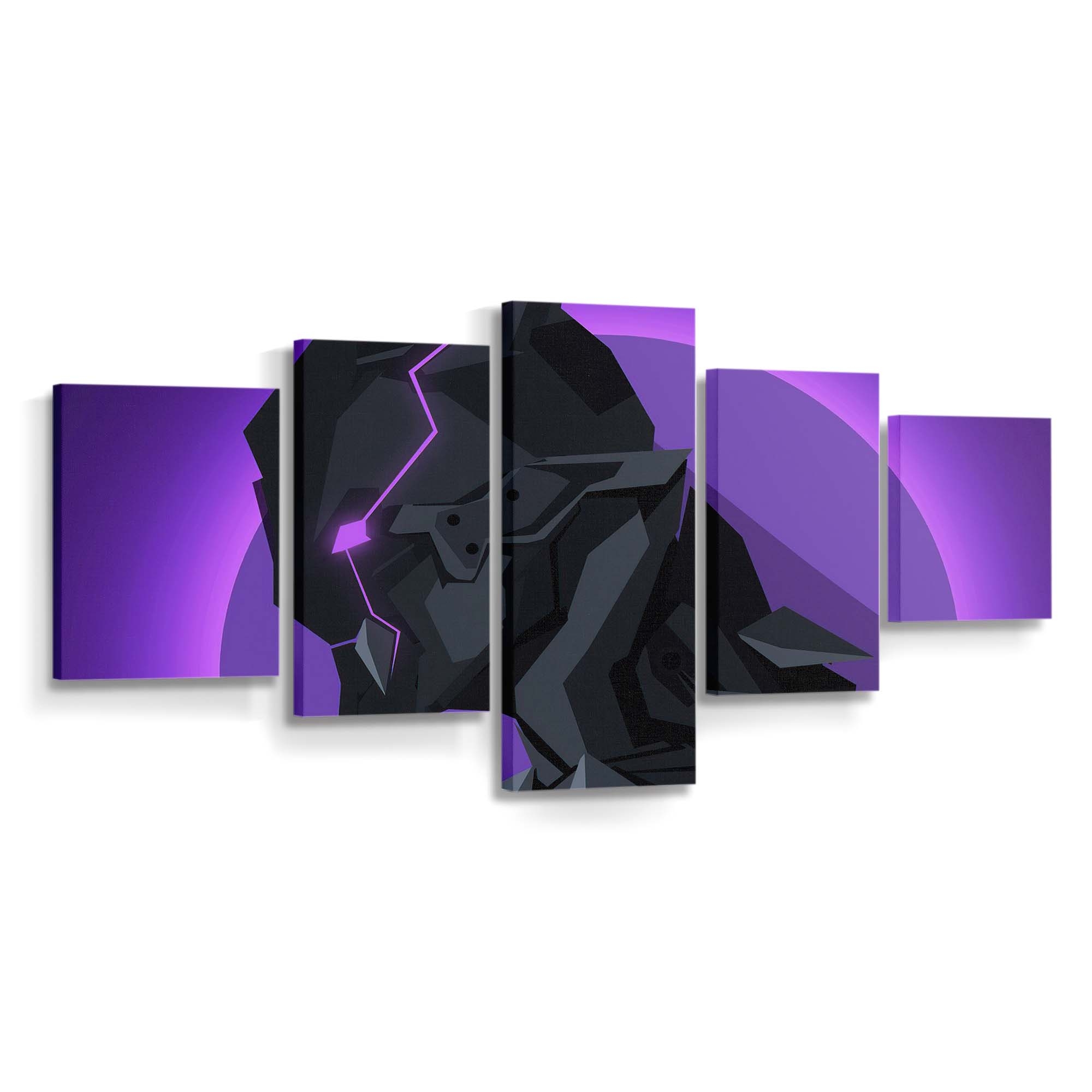 Black Panther Minimal Facette Leinwandbild - Marvel Wandbild 