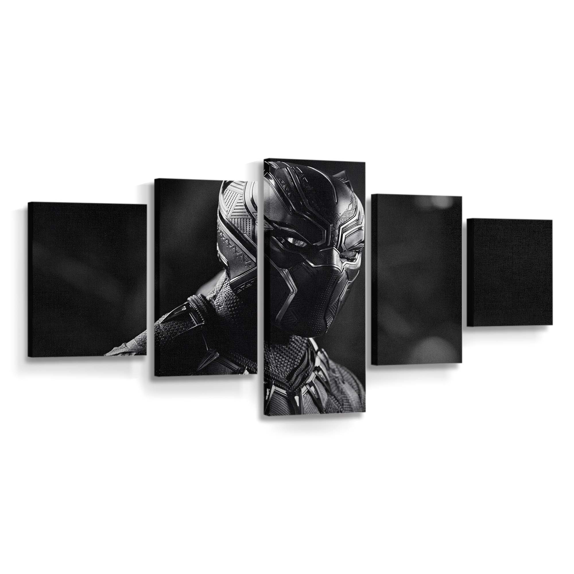 Black Panther Monochrom Leinwandbild - Marvel Wandbild 