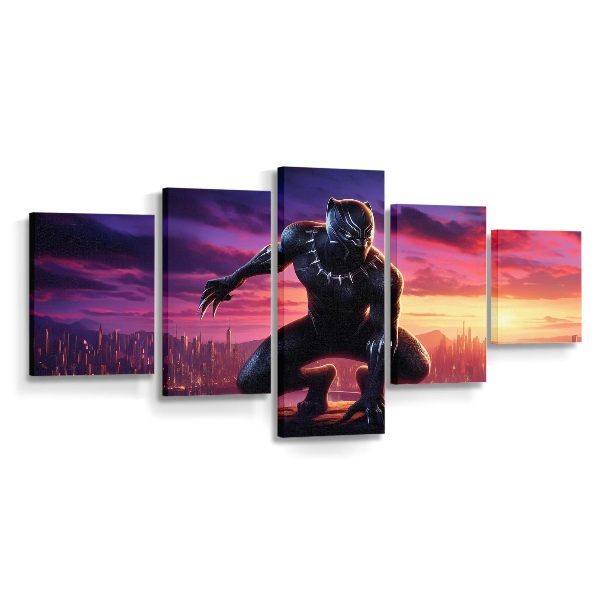 Black Panther Stille Nachtwache Leinwandbild - Marvel Wandbild 