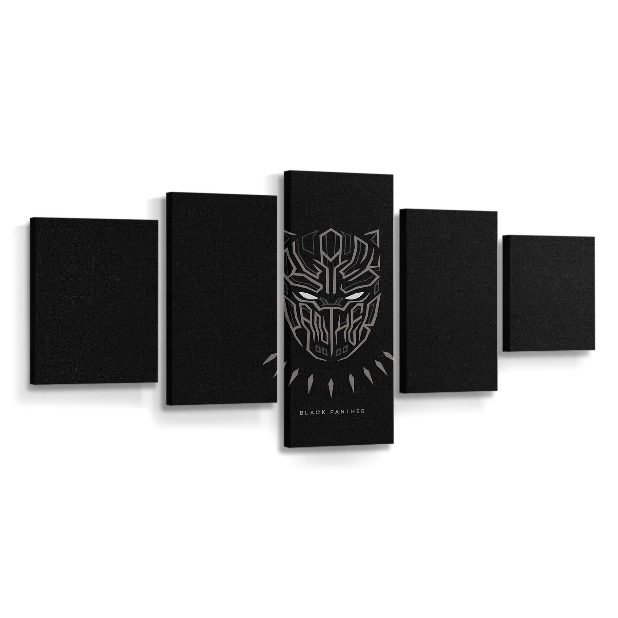 Black Panther Superheld Minimal Leinwandbild - Marvel Wandbild 