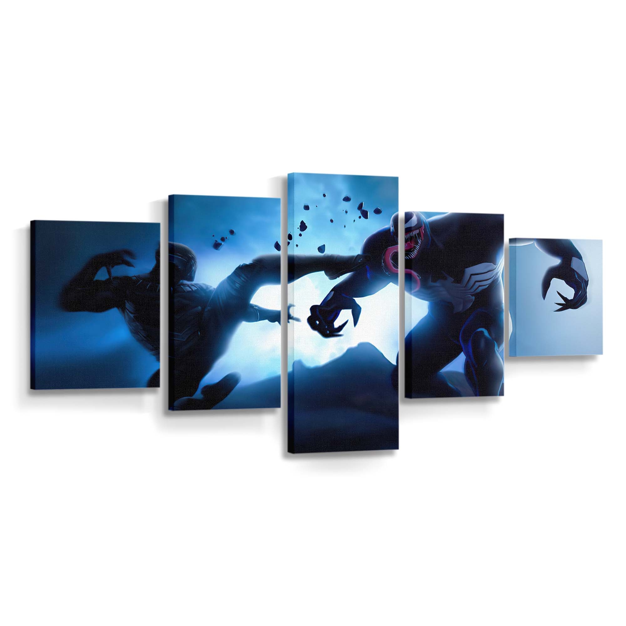 Black Panther gegen Venom Leinwandbild - Marvel Wandbild 