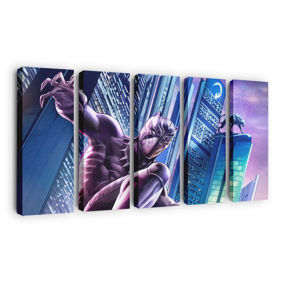 Black Panther Digitale Kunst Leinwandbild - Marvel Wandbild