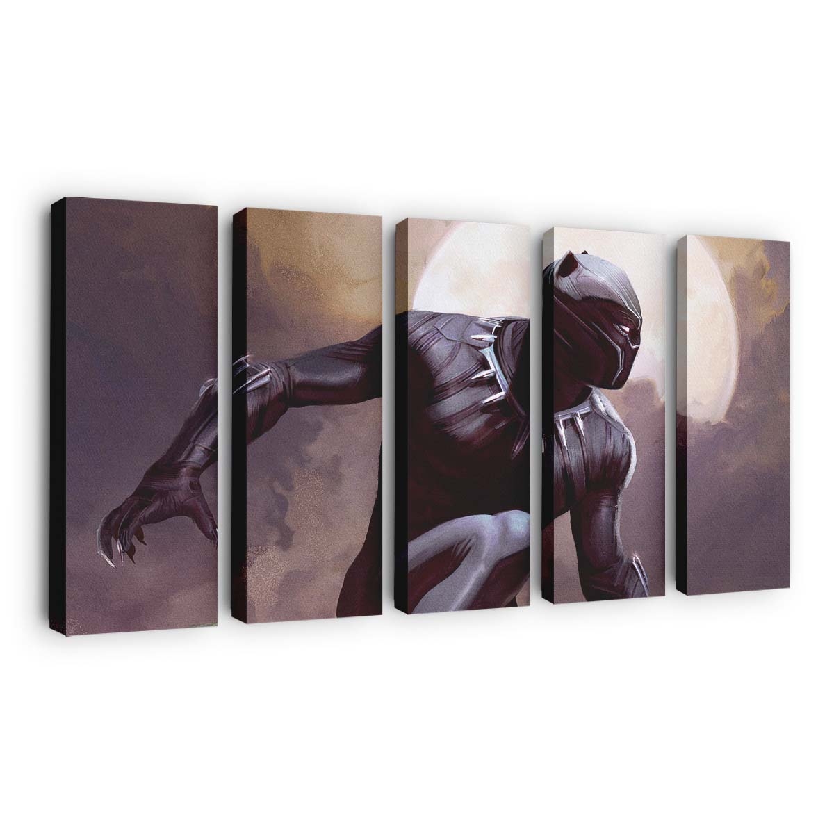 Black Panther Kartenkunst Leinwandbild - Marvel Wandbild