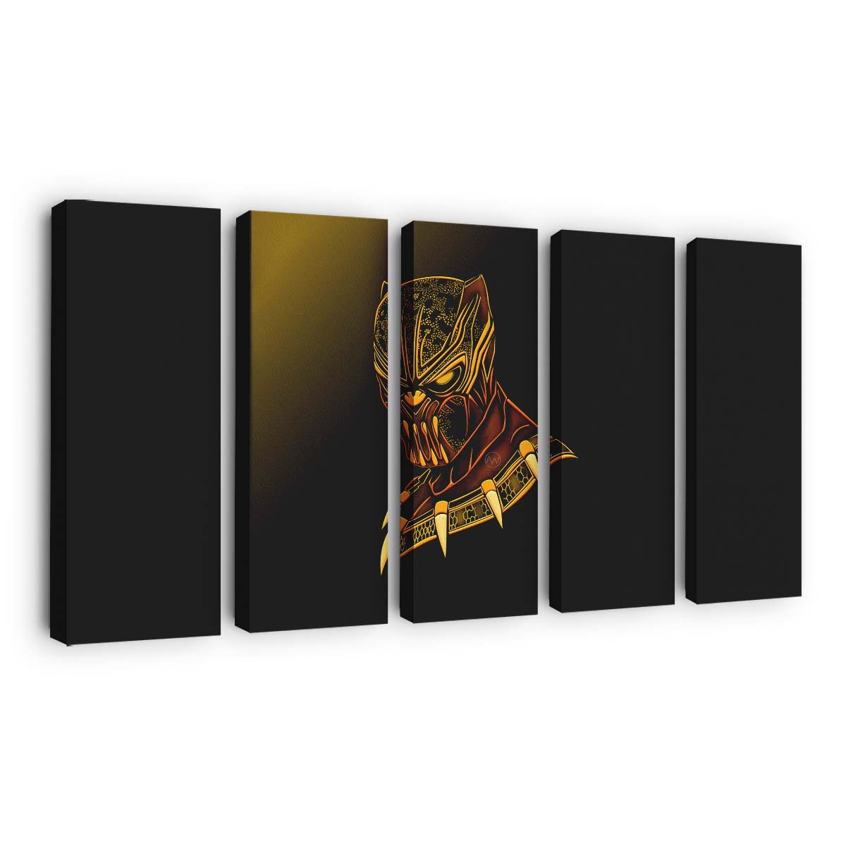 Black Panther Gold Minimalismus Leinwandbild - Marvel Wandbild