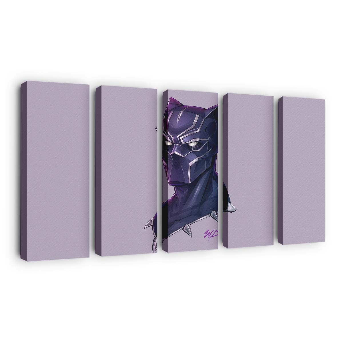 Black Panther Headshot Minimalismus Leinwandbild - Marvel Wandbild