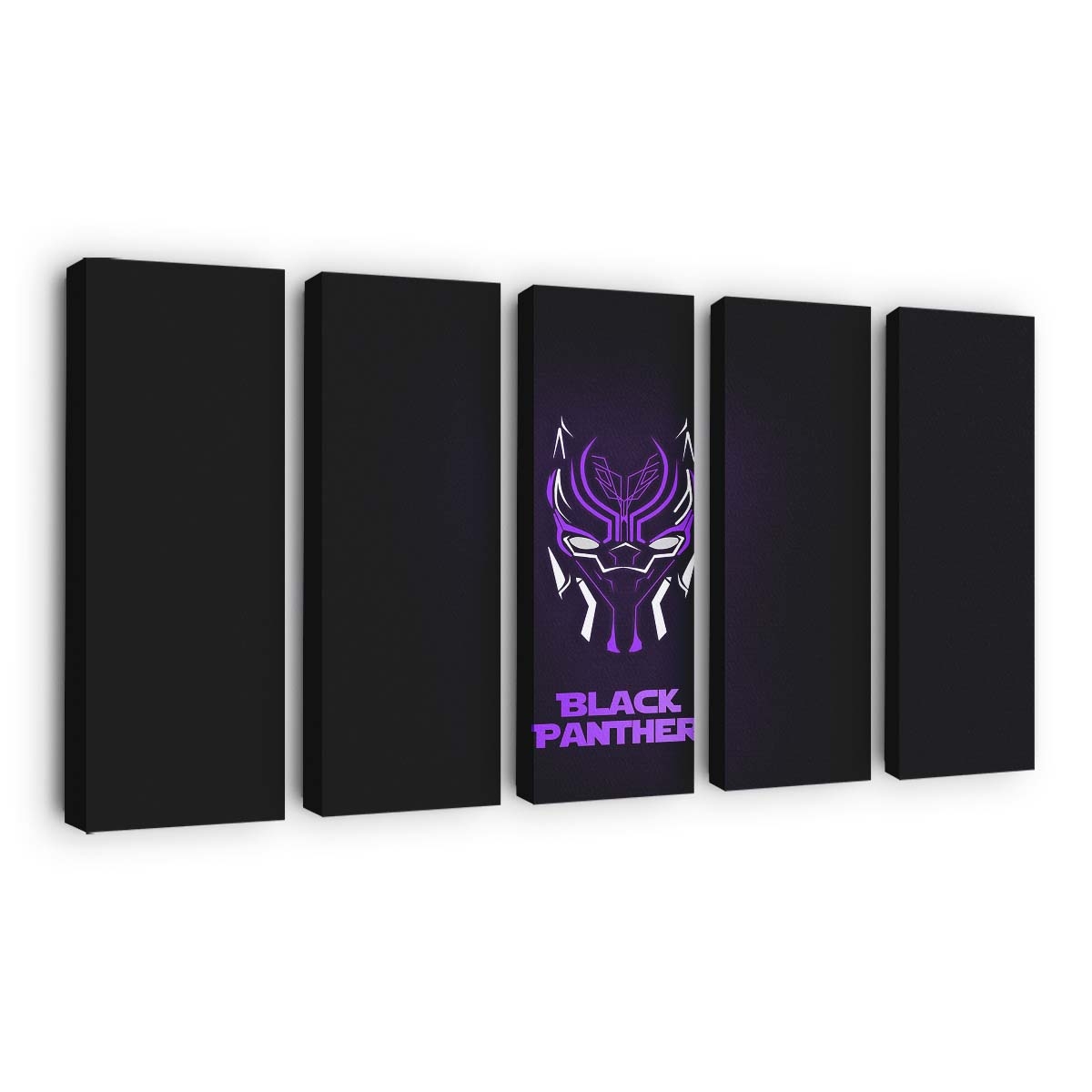 Black Panther Neon Leinwandbild - Marvel Wandbild