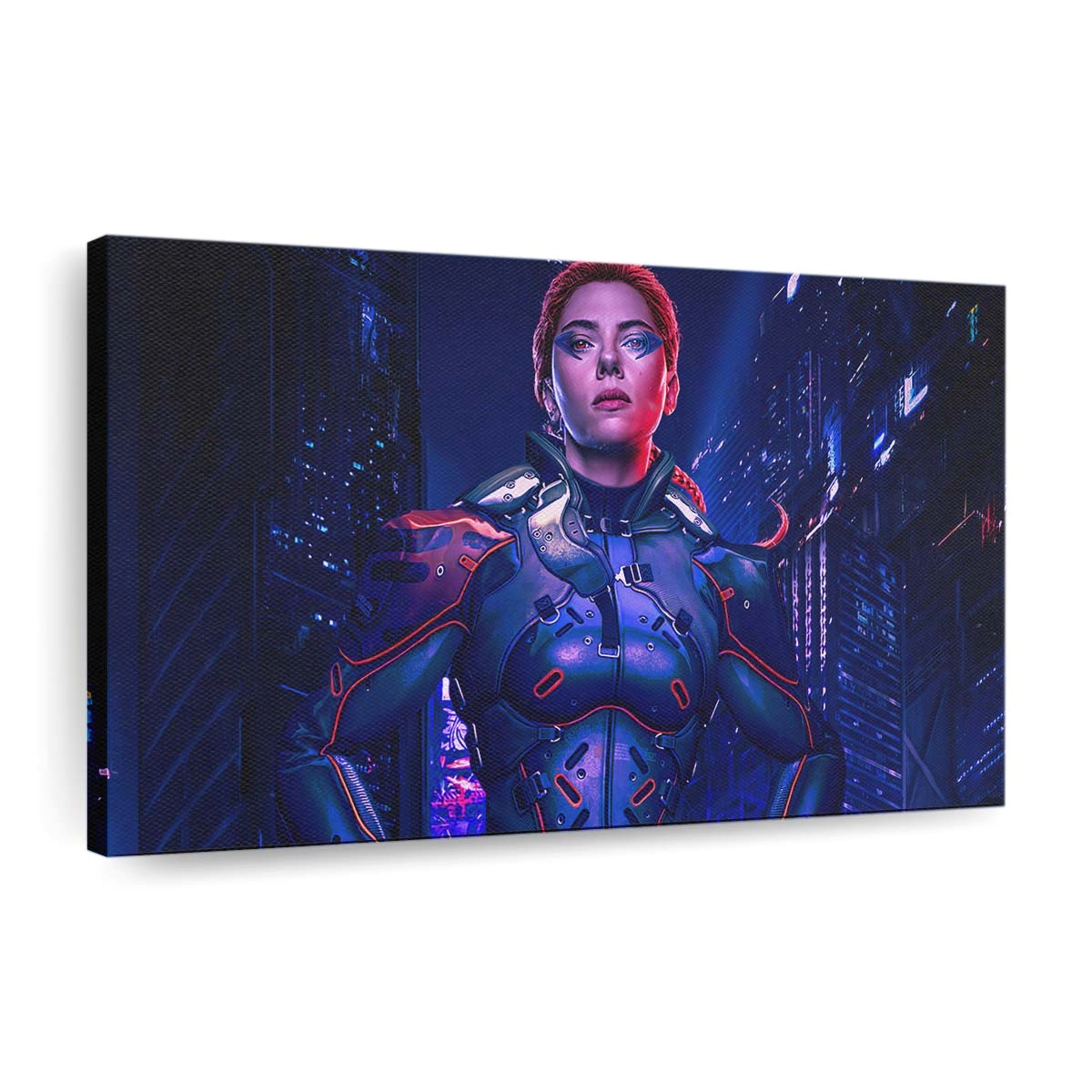 Black Widow Cyberpunk Leinwandbild Marvel Wandbild