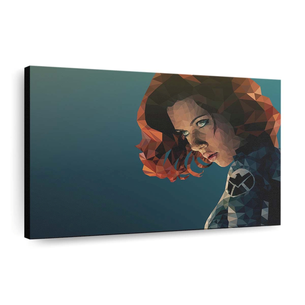 Black Widow Low Poly Art Leinwandbild Marvel Wandbild