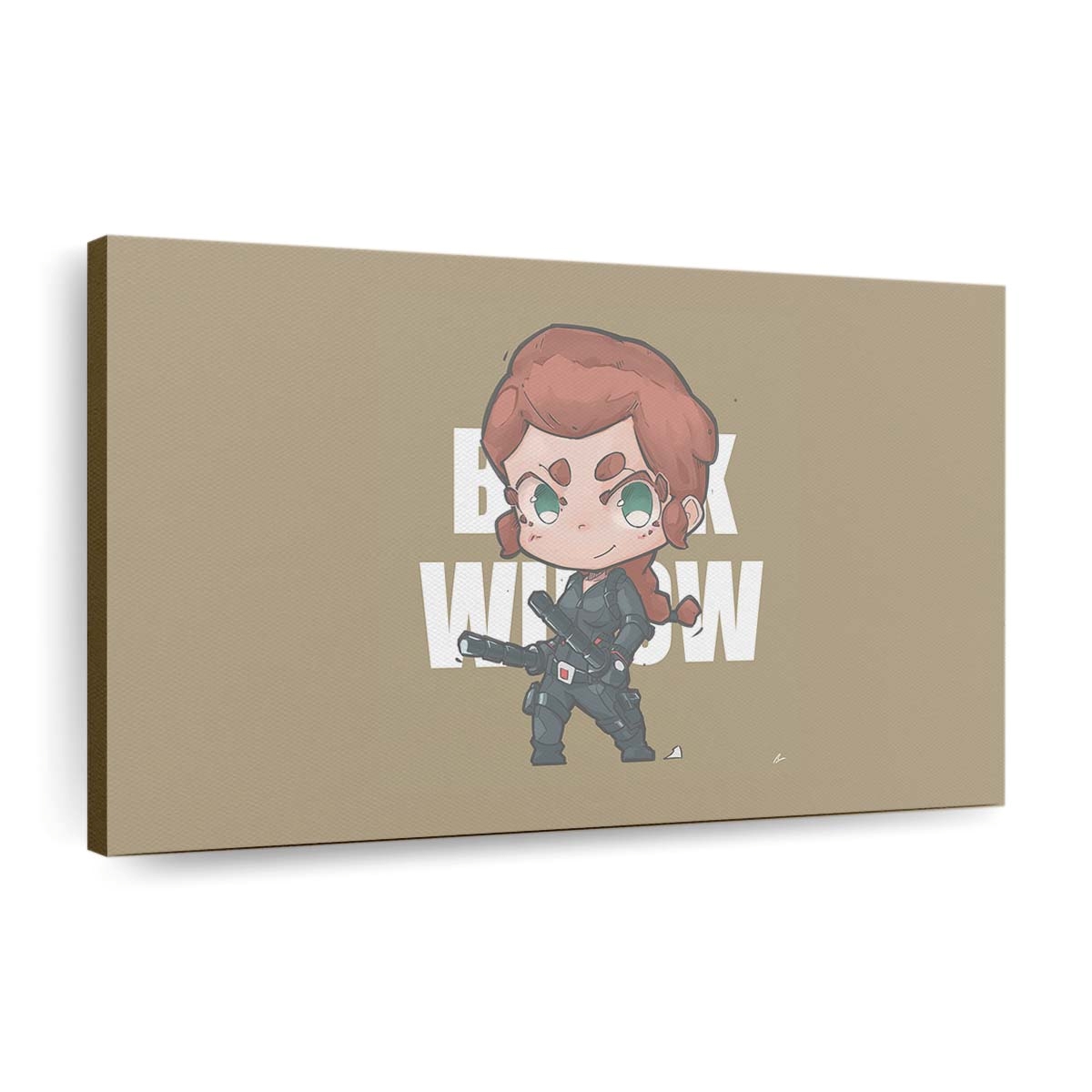 Black Widow Minimal Chibbi Leinwandbild Marvel Wandbild