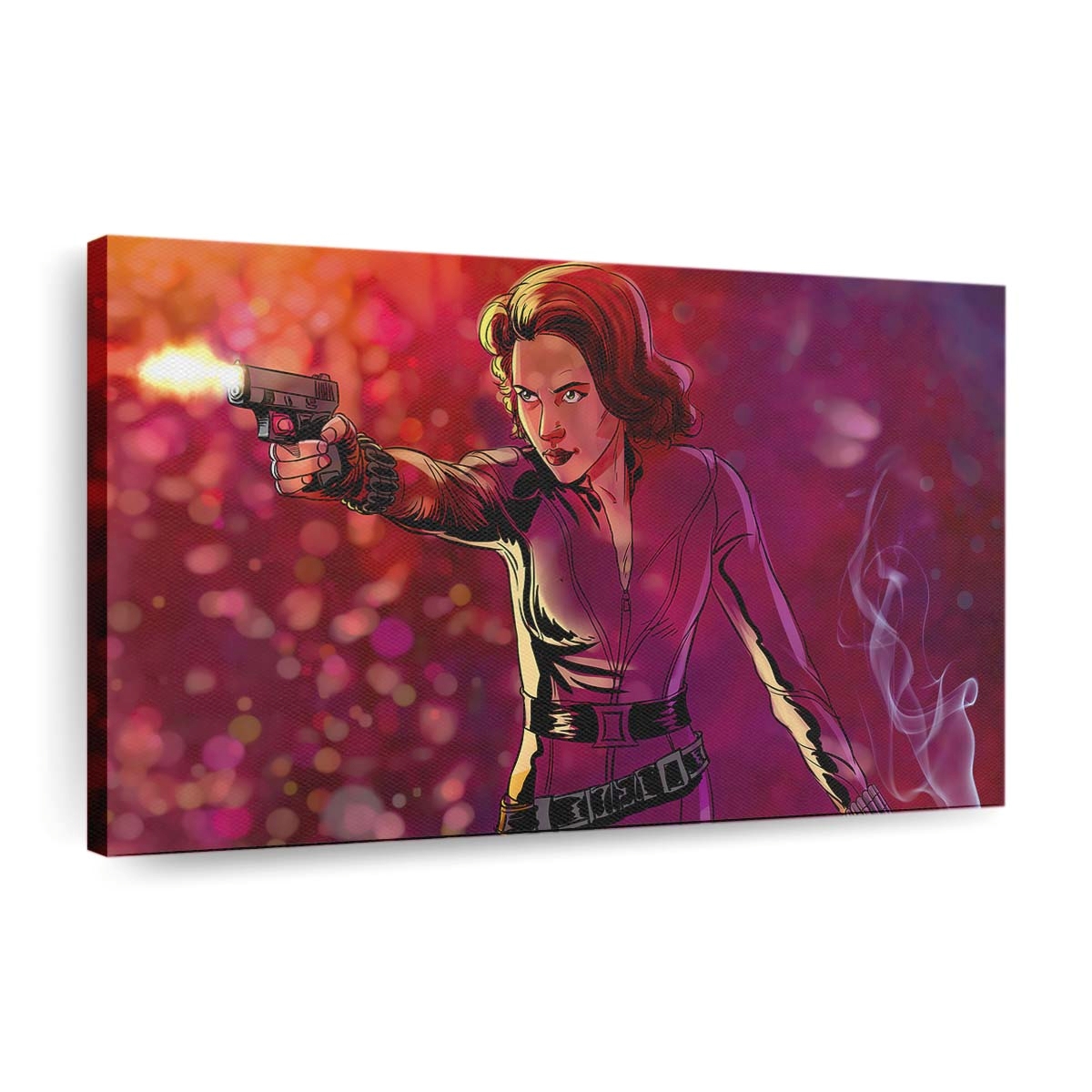 Black Widow Shooting With Two Guns Leinwandbild Marvel Wandbild