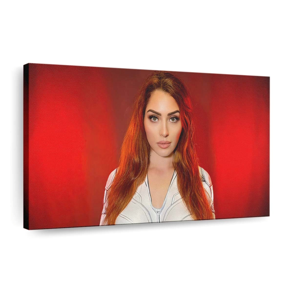 Black Widow White Suit Cosplay Leinwandbild Marvel Wandbild