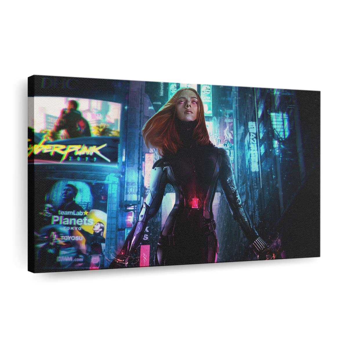 Cyberpunk 2077 Black Widow Leinwandbild Marvel Wandbild