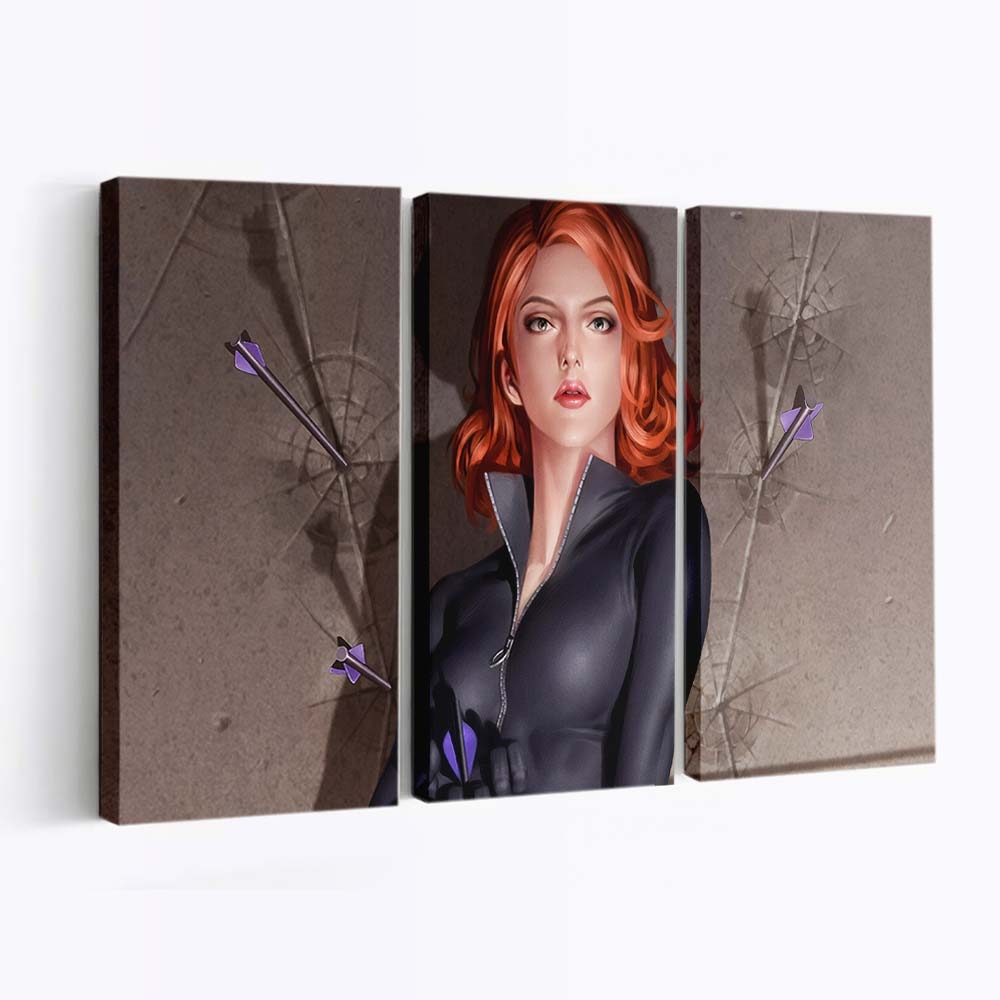 Black Widow Closeup Art Leinwandbild Marvel Wandbild