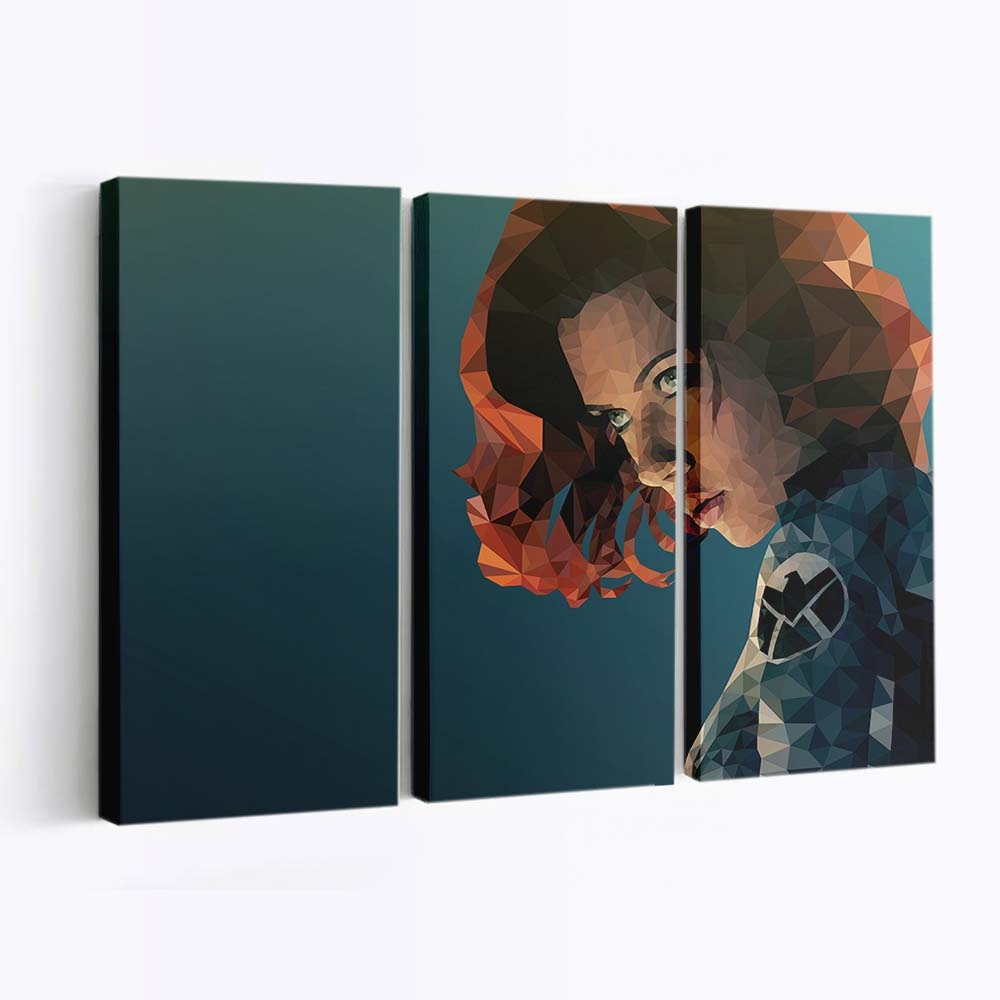 Black Widow Low Poly Art Leinwandbild Marvel Wandbild